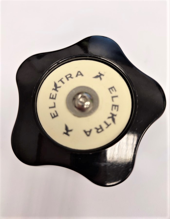 Steam Valve-Chrome Elektra 00150021 with Bakelite Black Elektra Handwheel and Badge